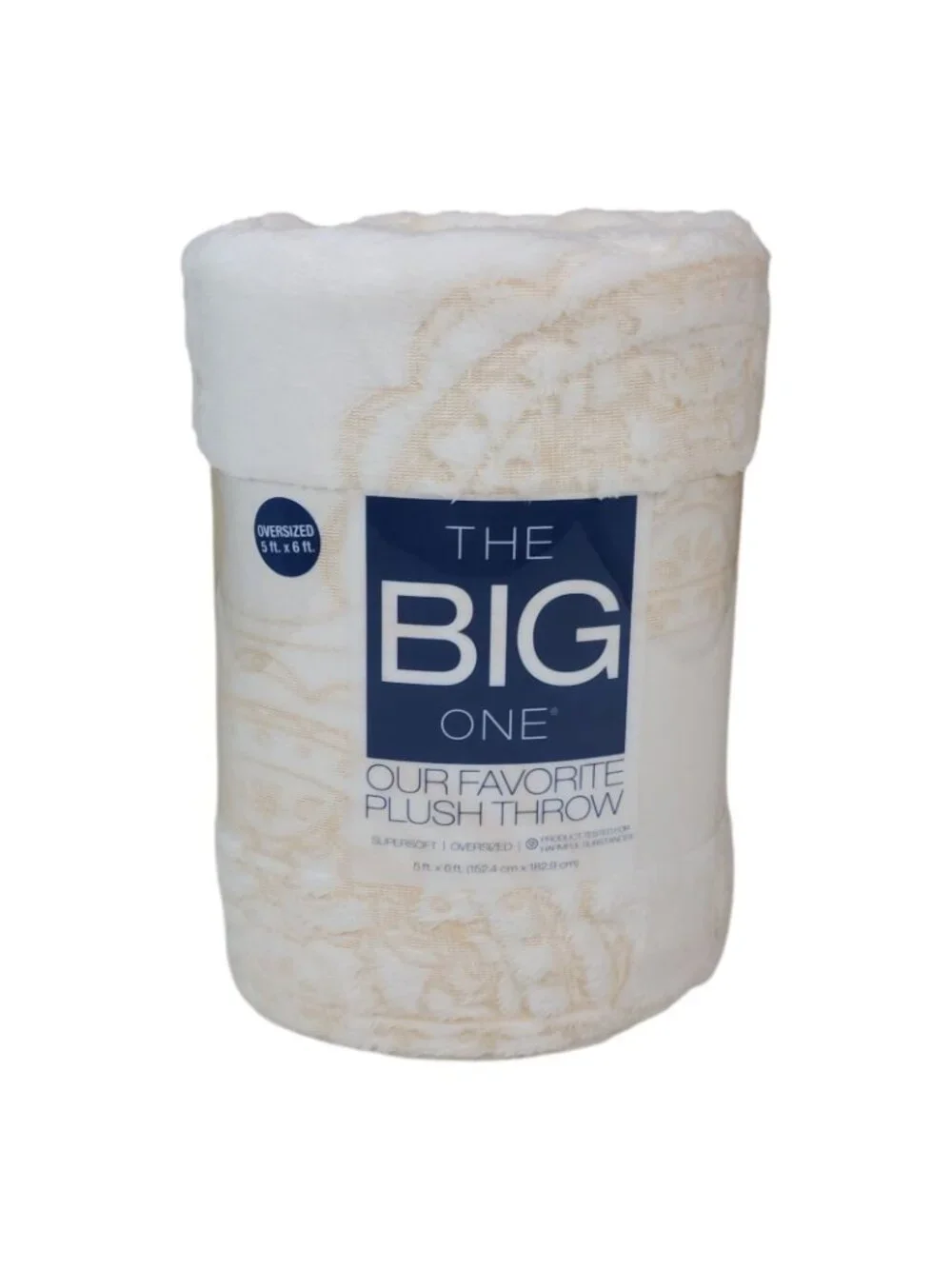 The Big One Plush Throw Blanket 5 x 6 Oversized Faux Fur Polyester Lace Print